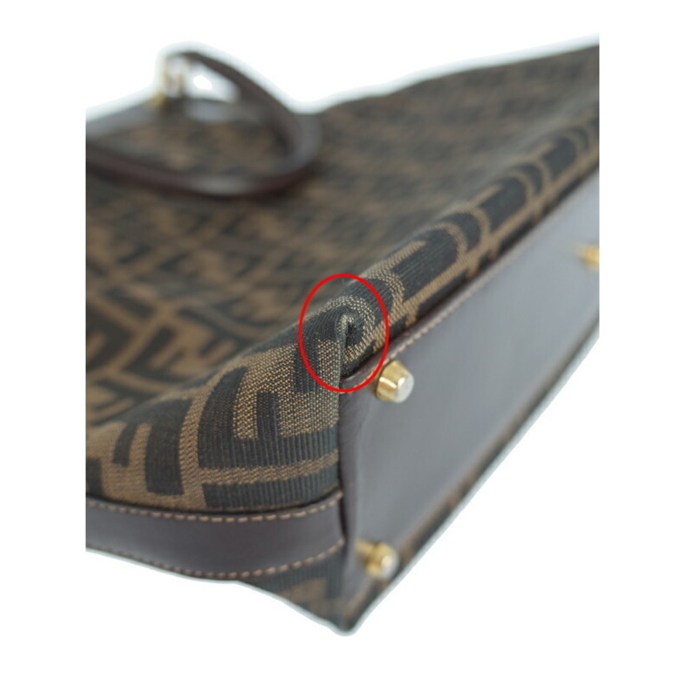Fendi Shoulder Zucca Leather Bag Brown - Picture 4 of 9